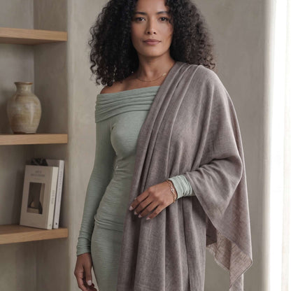 Earth Tone and Mountain Neutral Cashmere Pashmina Shawl
