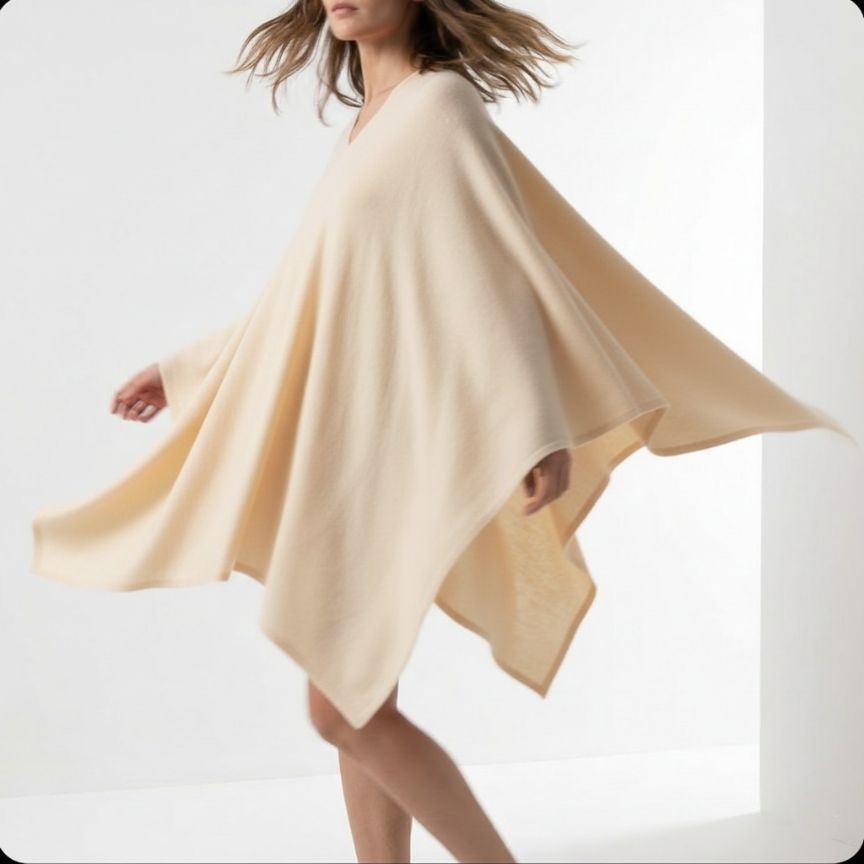 The V-Neck Poncho | 100% Pure Himalayan Cashmere