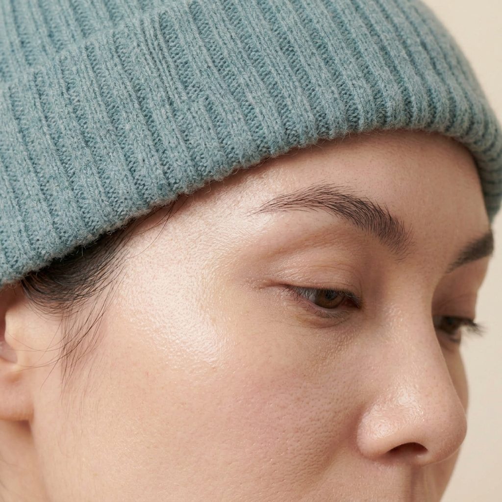 WRAQ Women's Cashmere Beanie - Haven Ribbed Aqua 5