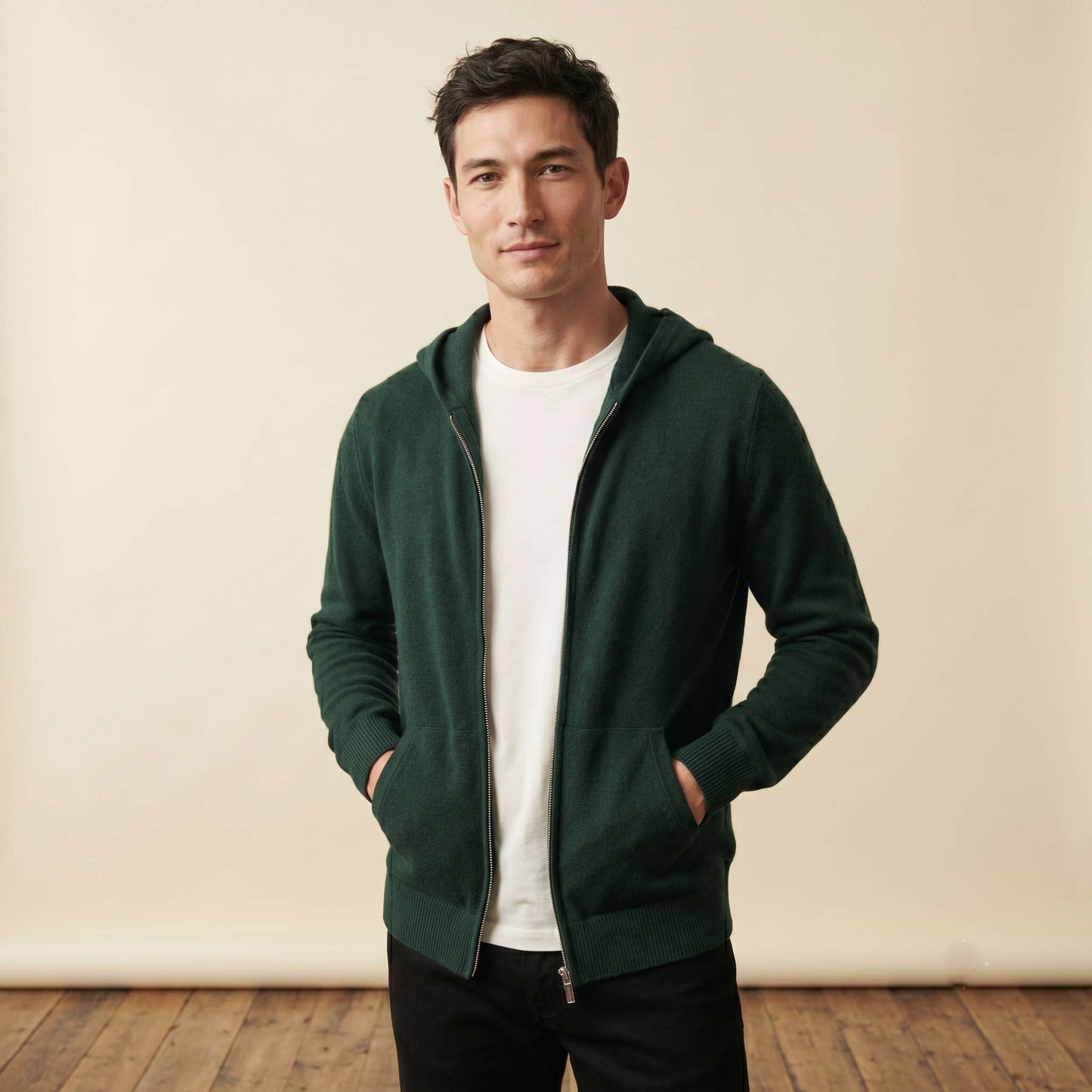 Original Kora Zip Himalayan Cashmere Hoodie For Men — Himalayan cashmere, view 25