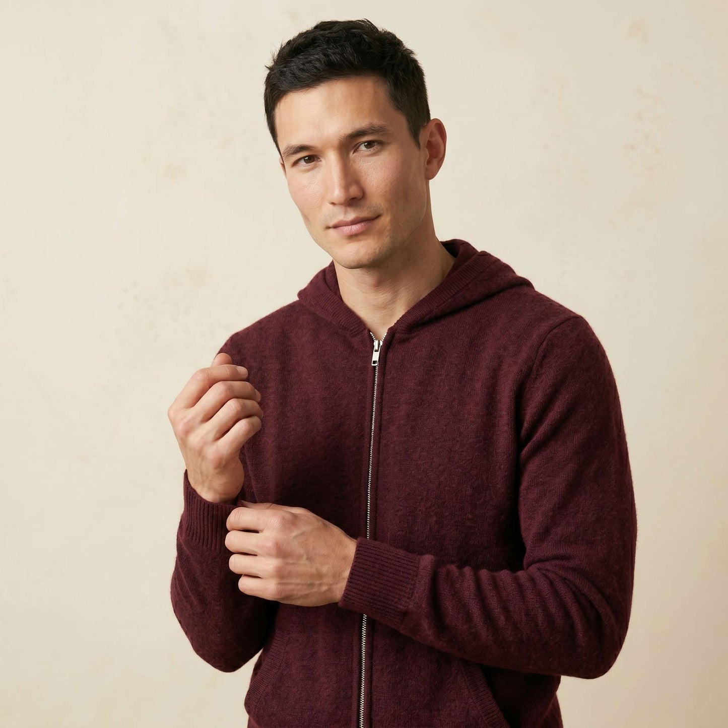 Original Kora Zip Himalayan Cashmere Hoodie For Men — Himalayan cashmere, view 9