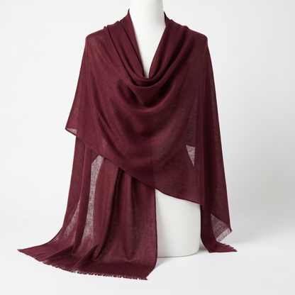 Heritage Red & Mulberry Cashmere Pashmina Shawl