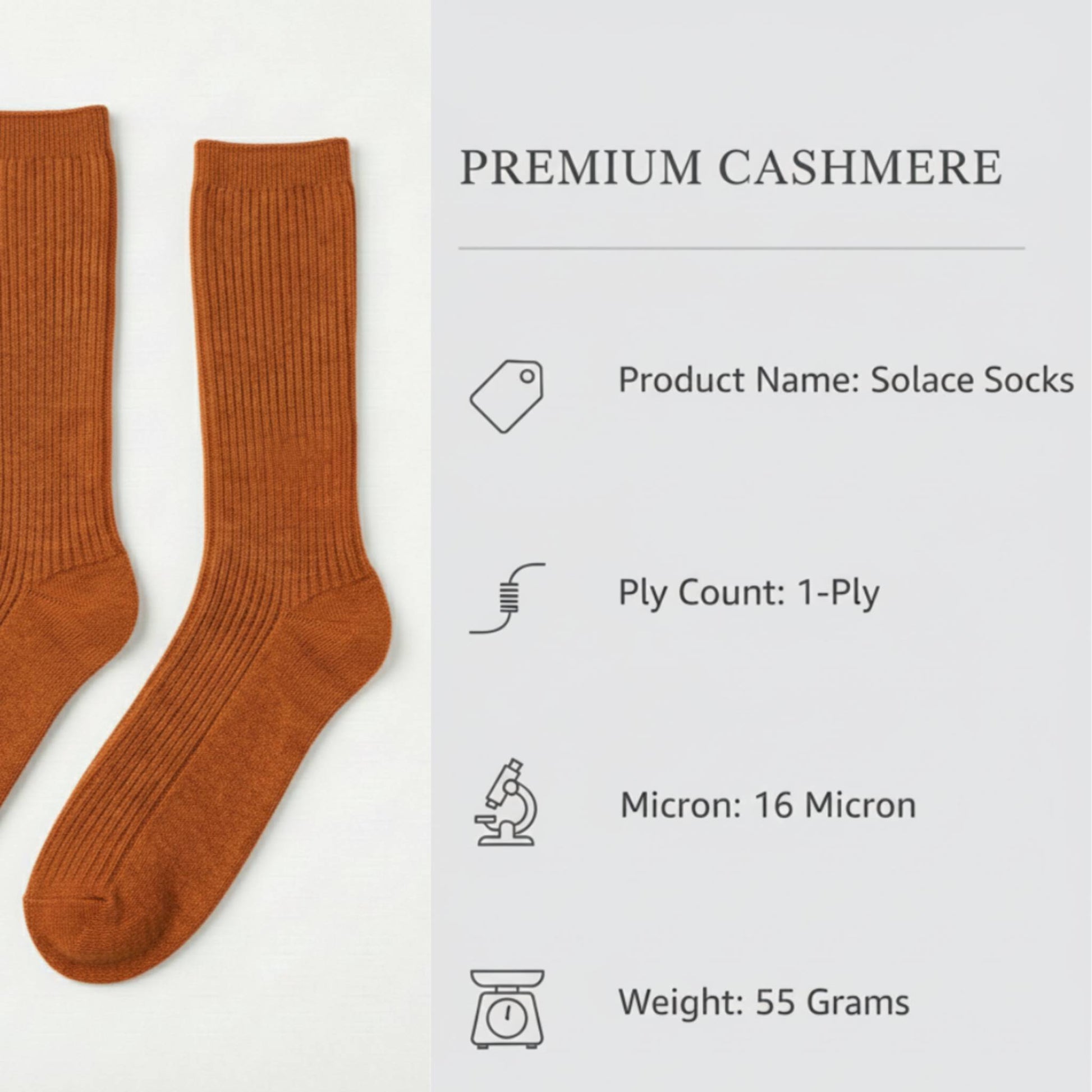 Pure Cashmere Knee Socks Women's | Solace Luxury | Handmade