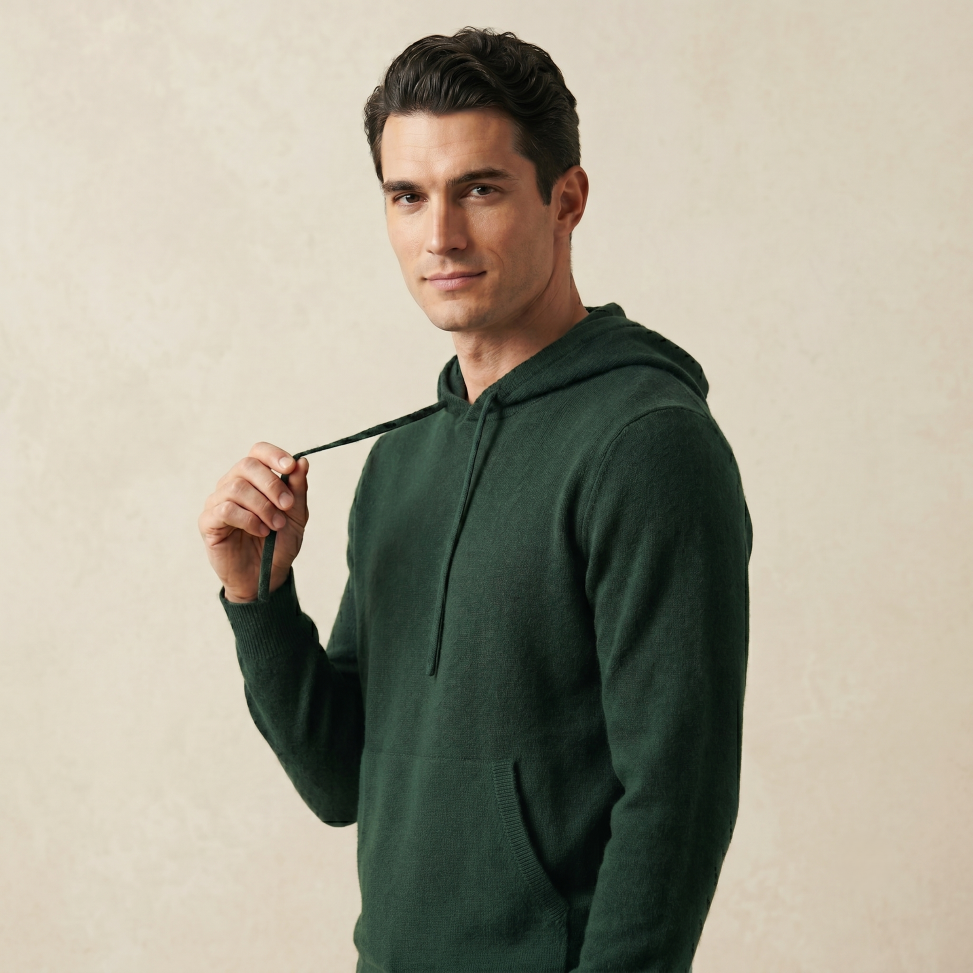 Mustang Himalayan Cashmere Hand-Finished Hoodie For Men