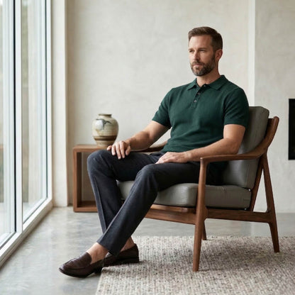 Exclusive Pine Cashmere Polo T-Shirt for Men