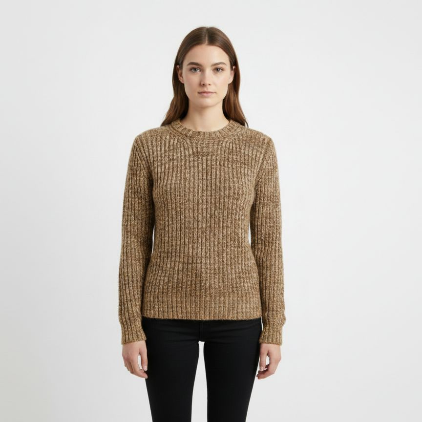 Ella Ribbed Hand-Knitted Himalayan Cashmere Sweater For Women