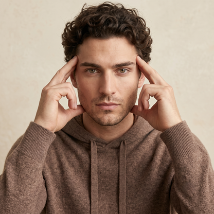 Mustang Himalayan Cashmere Hand-Finished Hoodie For Men