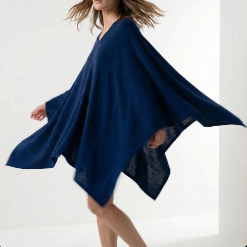 The V-Neck Poncho | 100% Pure Himalayan Cashmere