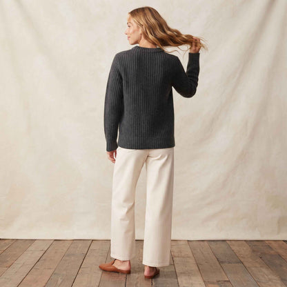 Women's Cashmere Sweater - Ella Ribbed in Dark Grey Melange - view 4
