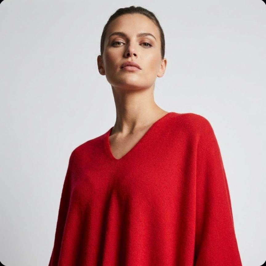 The V-Neck Poncho | 100% Pure Himalayan Cashmere