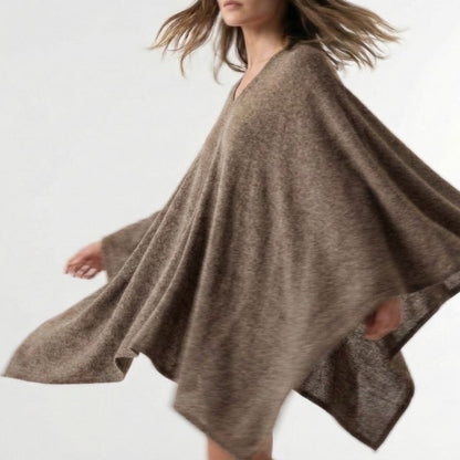 The V-Neck Poncho | 100% Undyed Pure Himalayan Cashmere