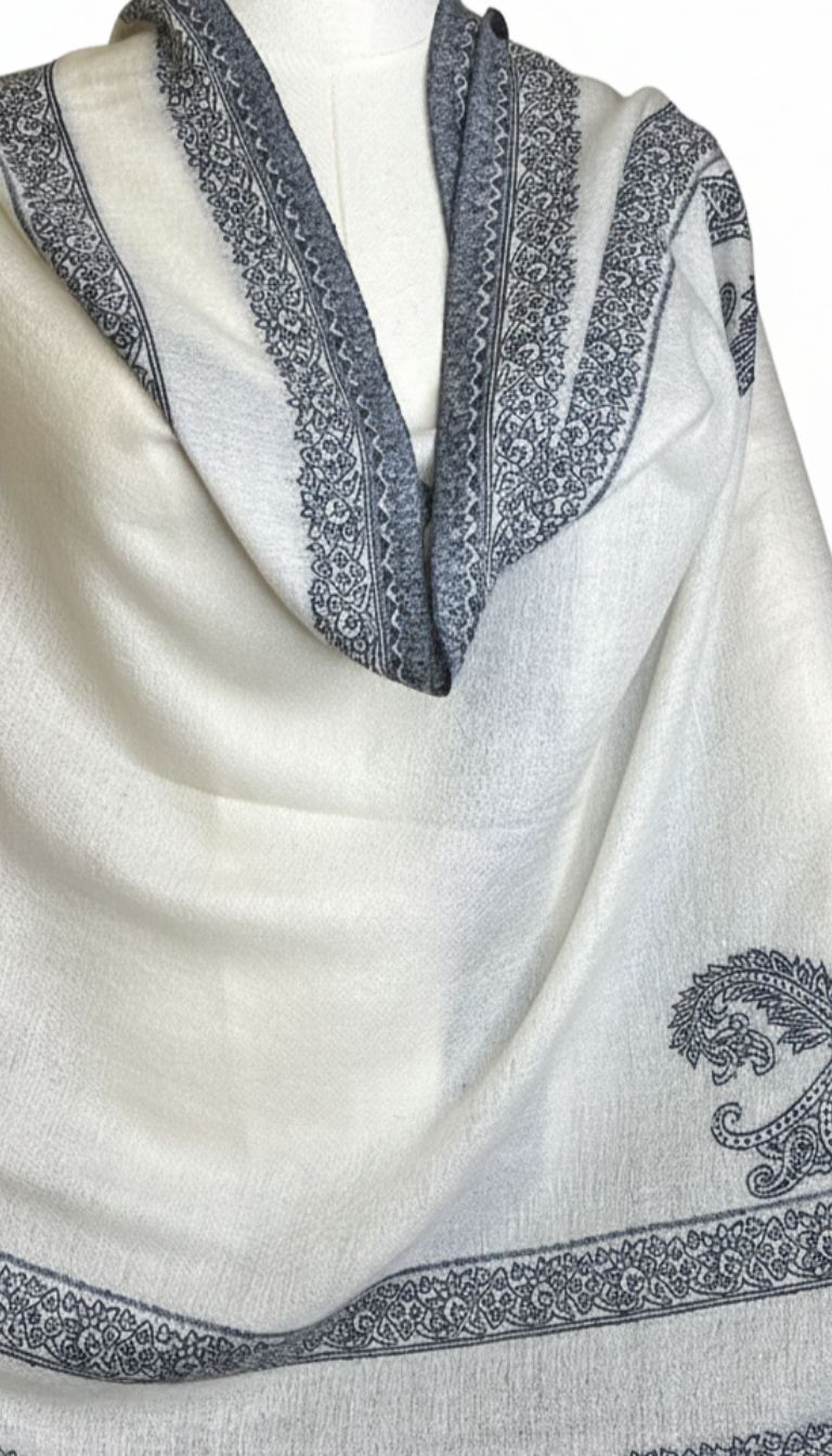 100% Pure Himalayan Cashmere Pashmina Shawl - Signature Neutral & Pattern Collection