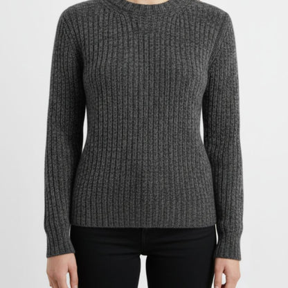 Ella Ribbed Hand-Knitted Himalayan Cashmere Sweater For Women