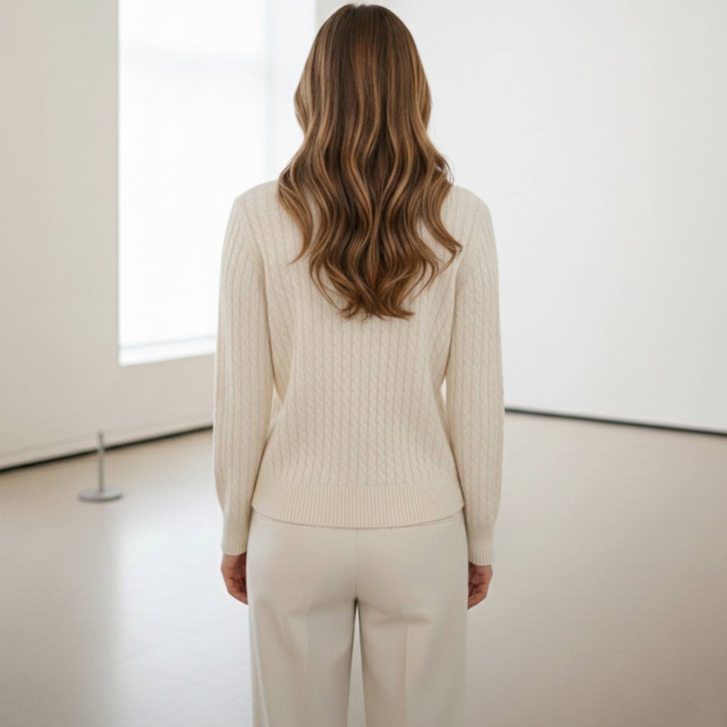 Grace Cable-Knit Cashmere Crewneck | 100% Pure Himalayan Women's Sweater