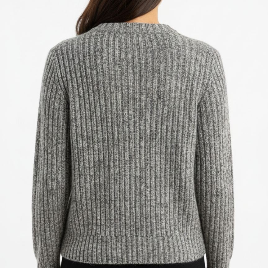 Ella Ribbed Hand-Knitted Himalayan Cashmere Sweater For Women