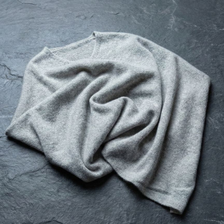 The V-Neck Poncho | 100% Undyed Pure Himalayan Cashmere