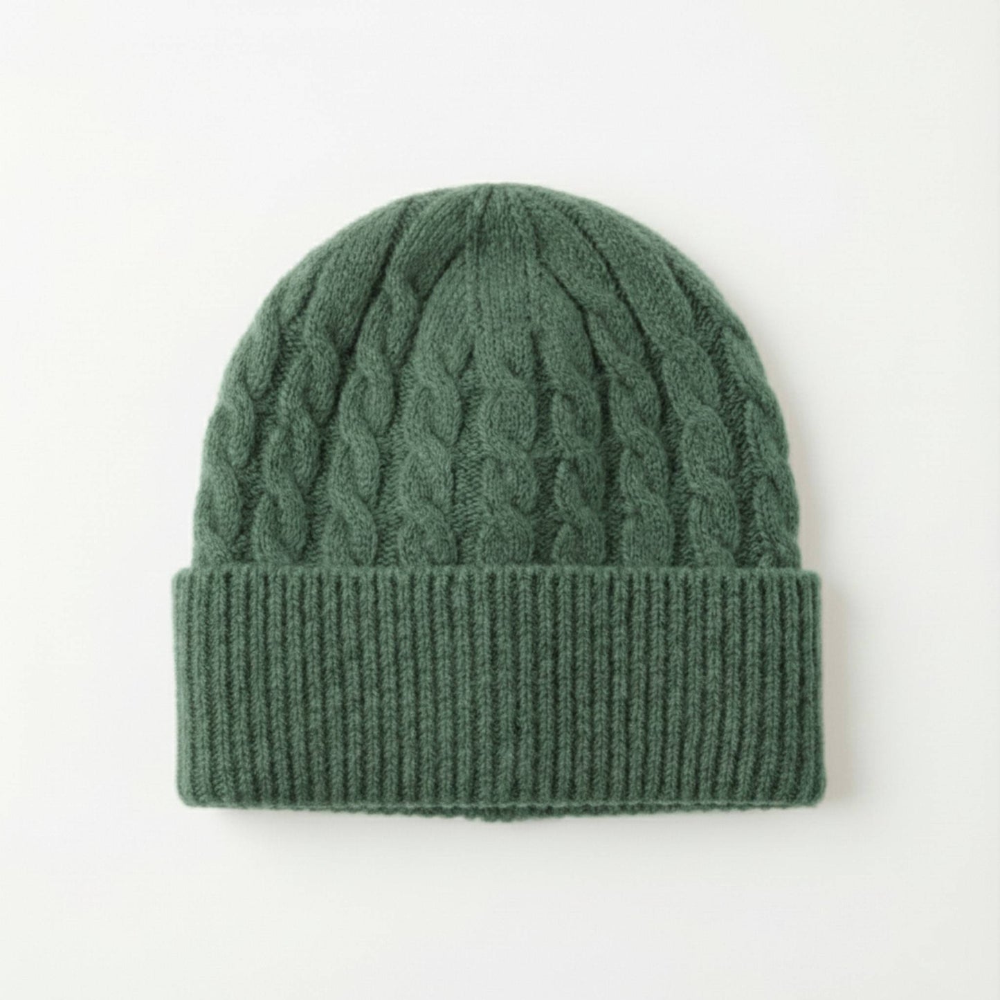 Heritage Cable Knit Cashmere Beanie for Men | 100% Pure Himalayan Pine
