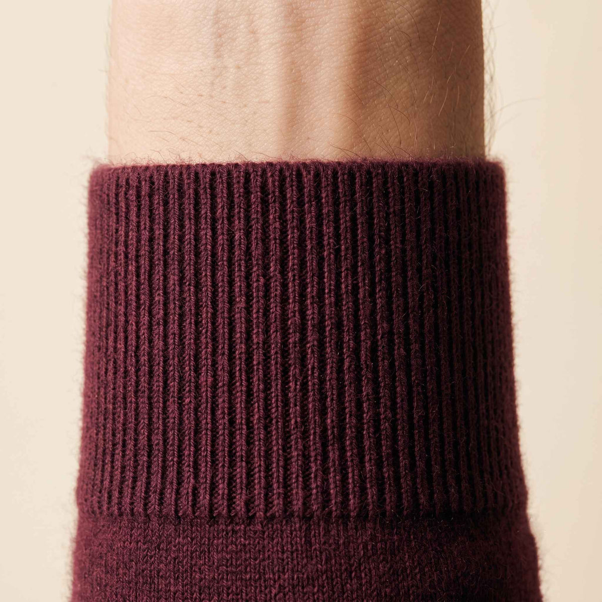 Men's cashmere half-zip sweater, Embrace in Wine Red - view 3