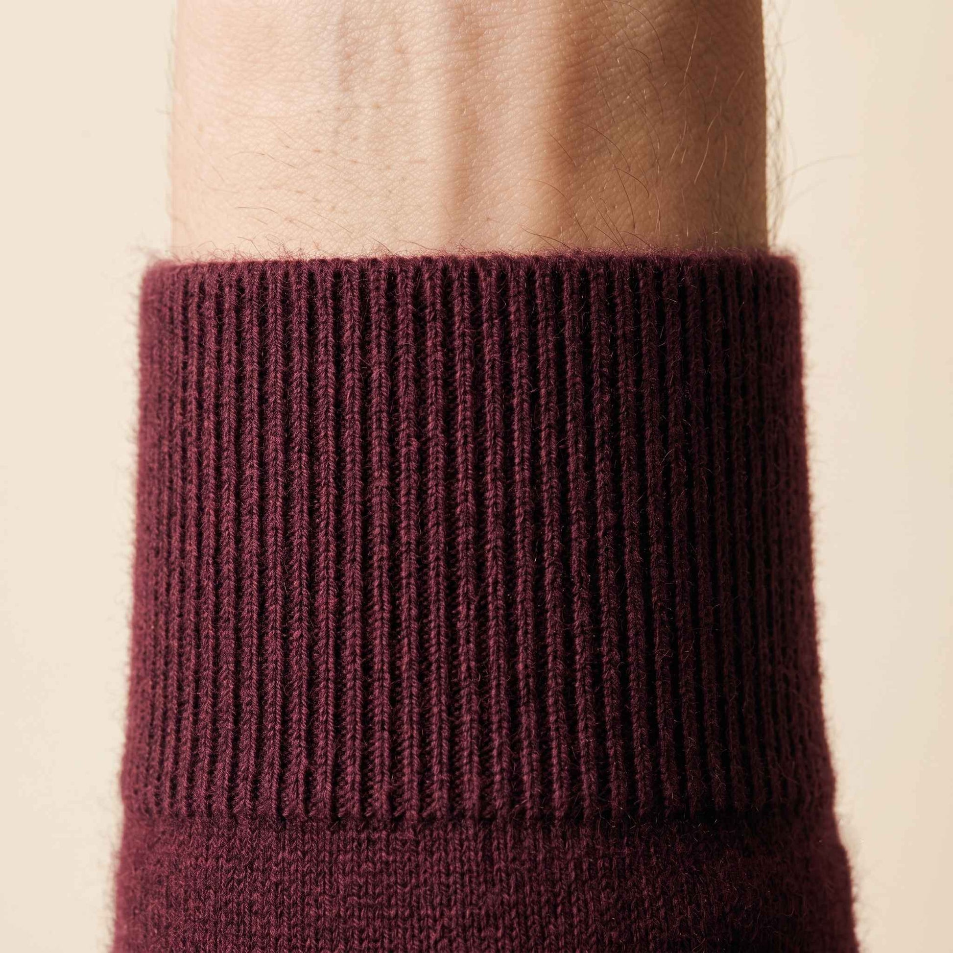 Men's cashmere half-zip sweater, Embrace in Wine Red - view 3