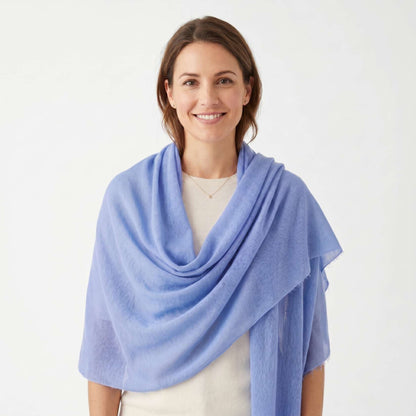 Jewel Tones and Mountain Skies Cashmere Pashmina Shawl