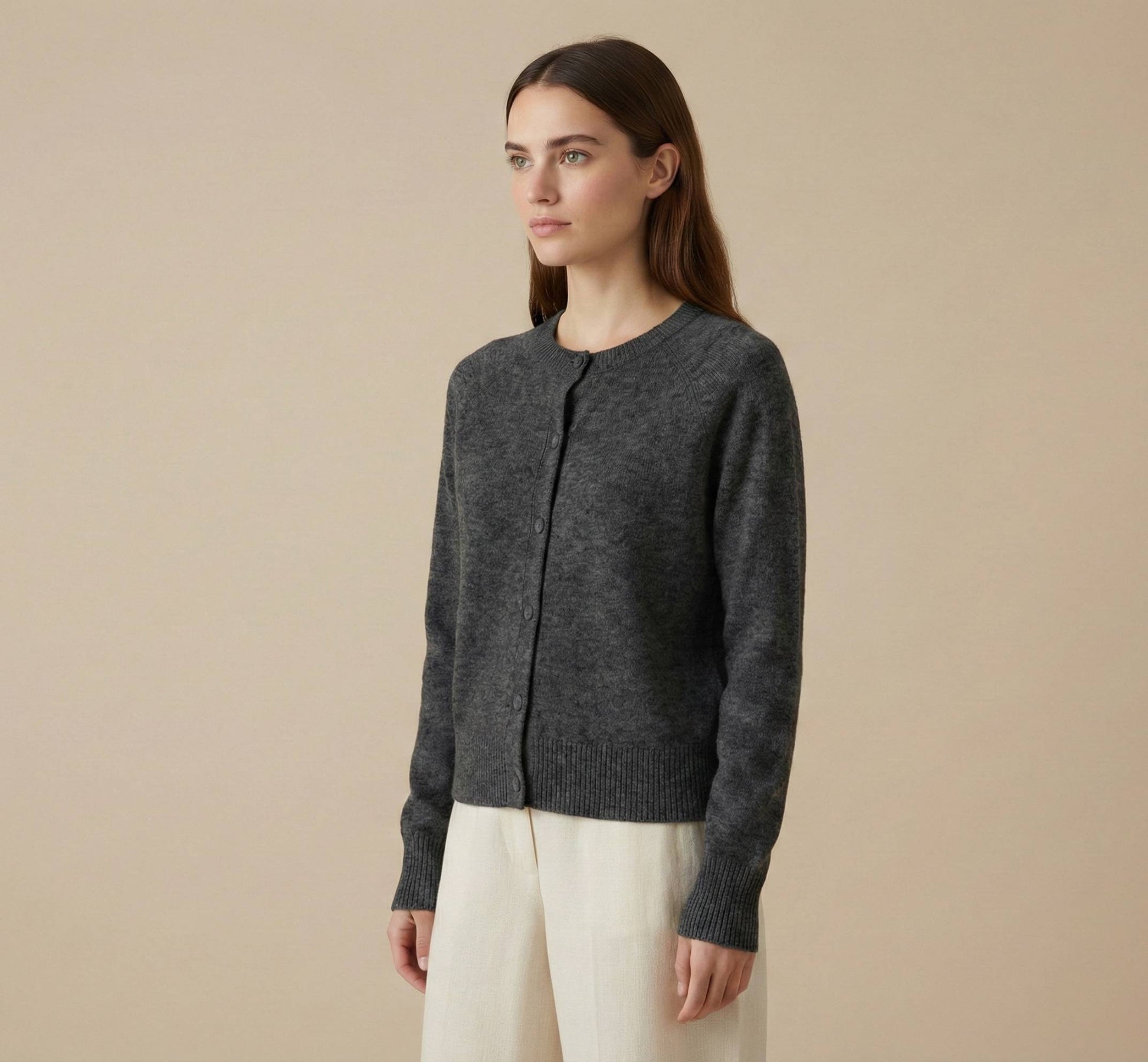 Undyed Himalayan Cashmere Pokhara Cardigan For Women