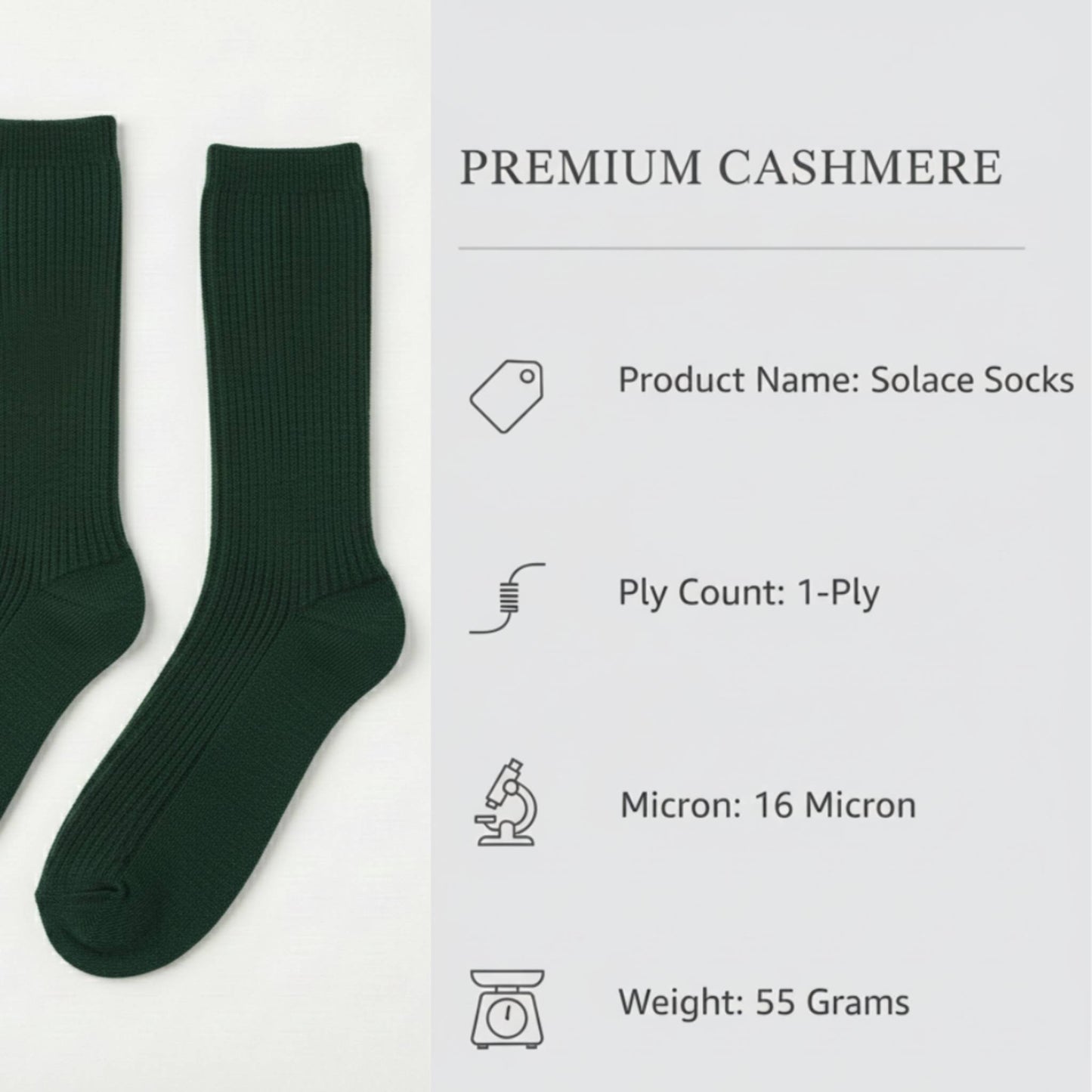 Pure Cashmere Knee Socks Women's | Solace Luxury | Handmade