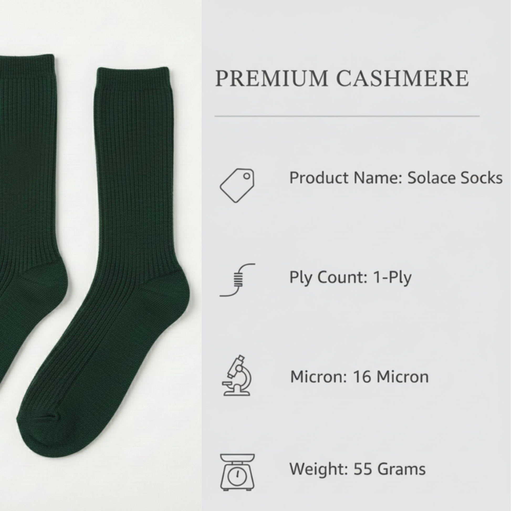 Pure Cashmere Knee Socks Women's | Solace Luxury | Handmade