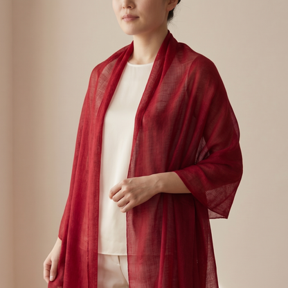 Heritage Red & Mulberry Cashmere Pashmina Shawl