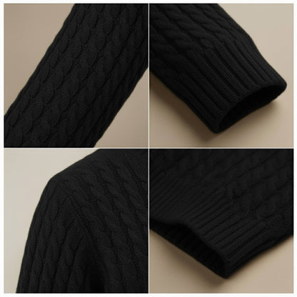 Grace Cable-Knit Cashmere Crewneck | 100% Pure Himalayan Women's Sweater