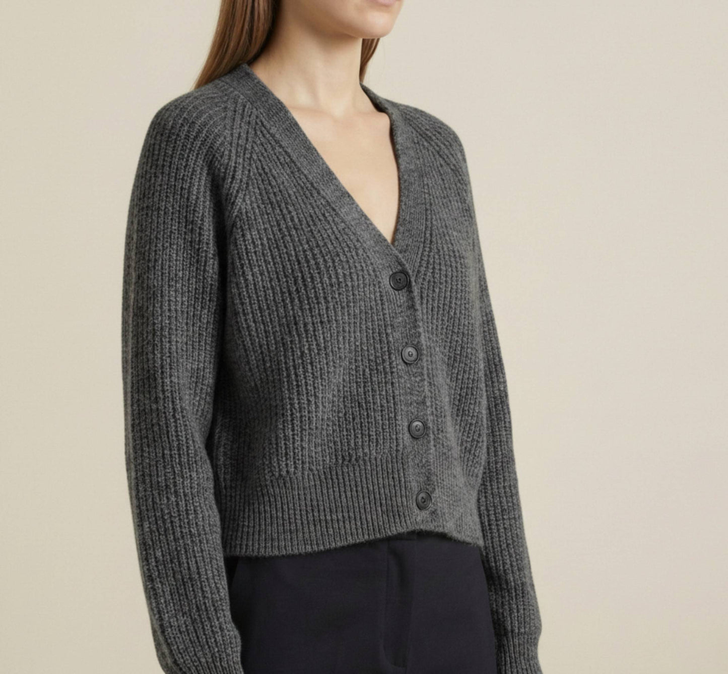 The Lhotse V-Neck Cardigan Undyed Himalayan Cashmere For Women