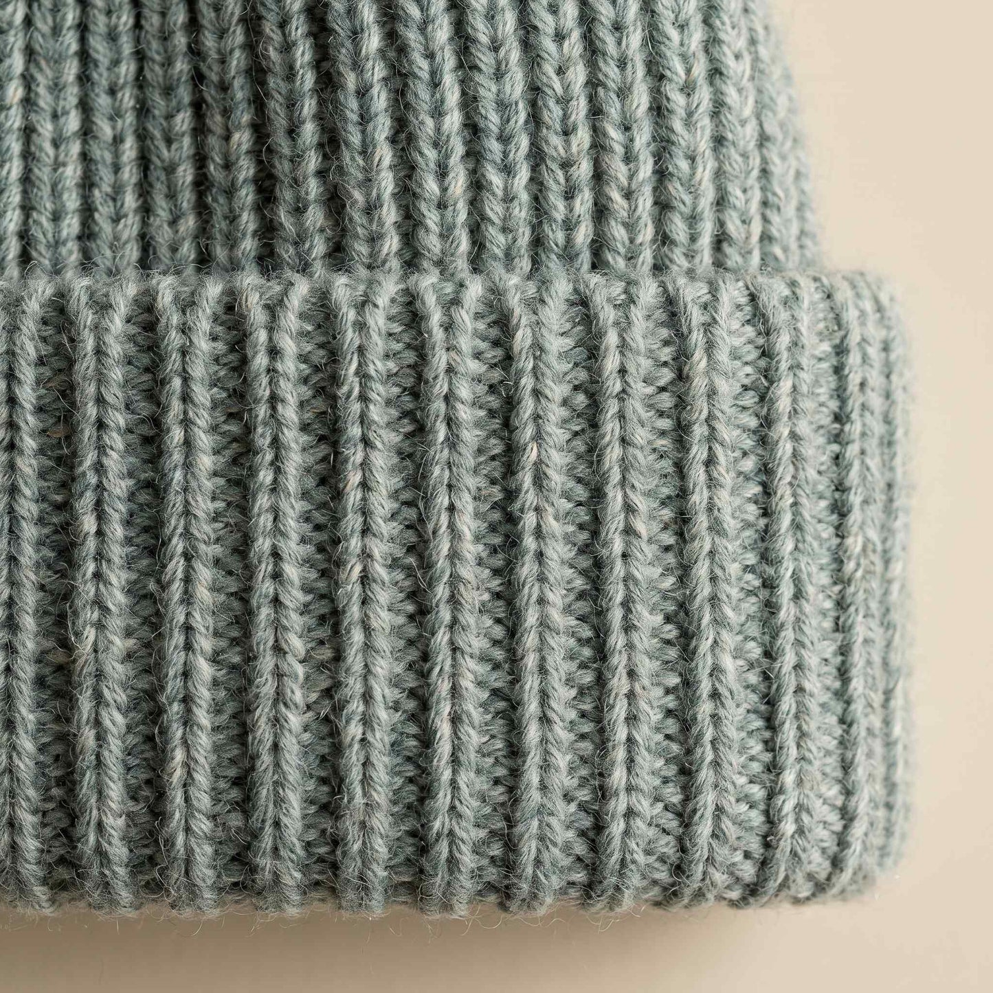 Men's hand-knit ribbed cashmere beanie, Noma in Heathered Jade - view 4