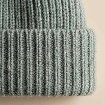 Men's hand-knit ribbed cashmere beanie, Noma in Heathered Jade - view 4