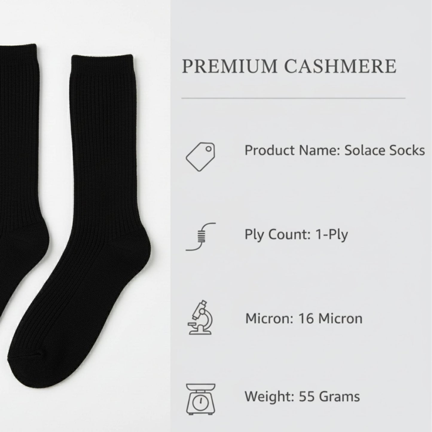 Pure Cashmere Knee Socks Women's | Solace Luxury | Handmade