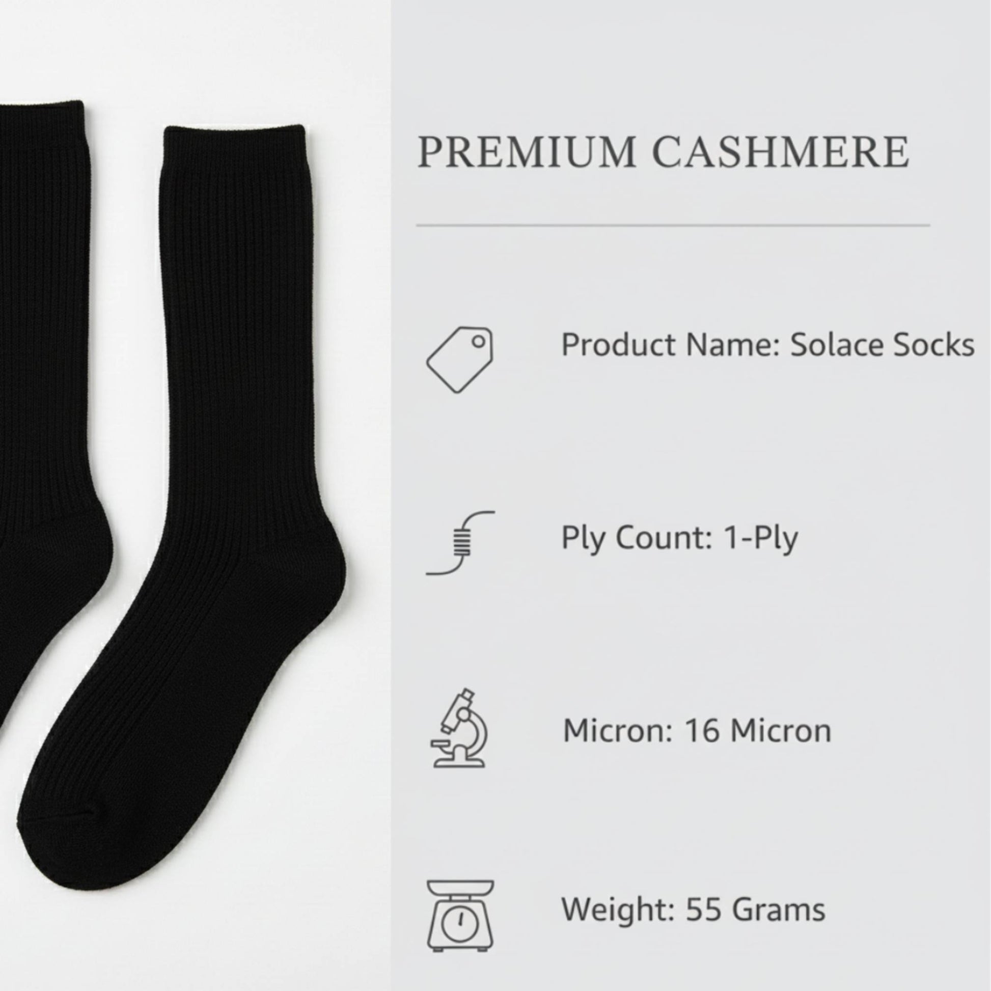 Pure Cashmere Knee Socks Women's | Solace Luxury | Handmade