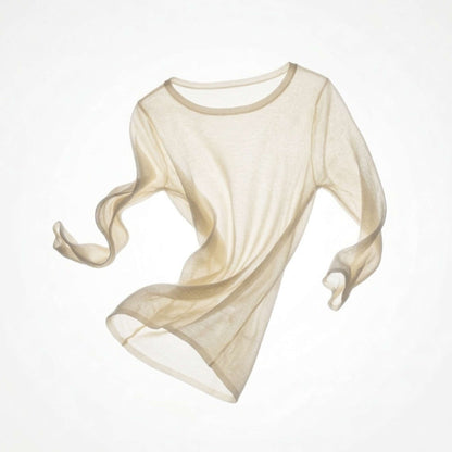 Pure Cashmere Gossamer Boatneck Top With 3/4 Sleeve For Women