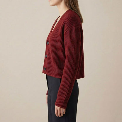 The Lhotse V-Neck Cardigan Chunky Knit Himalayan Cashmere For Women