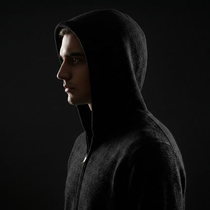 Exclusive Black Original Cashmere Zip Hoodie