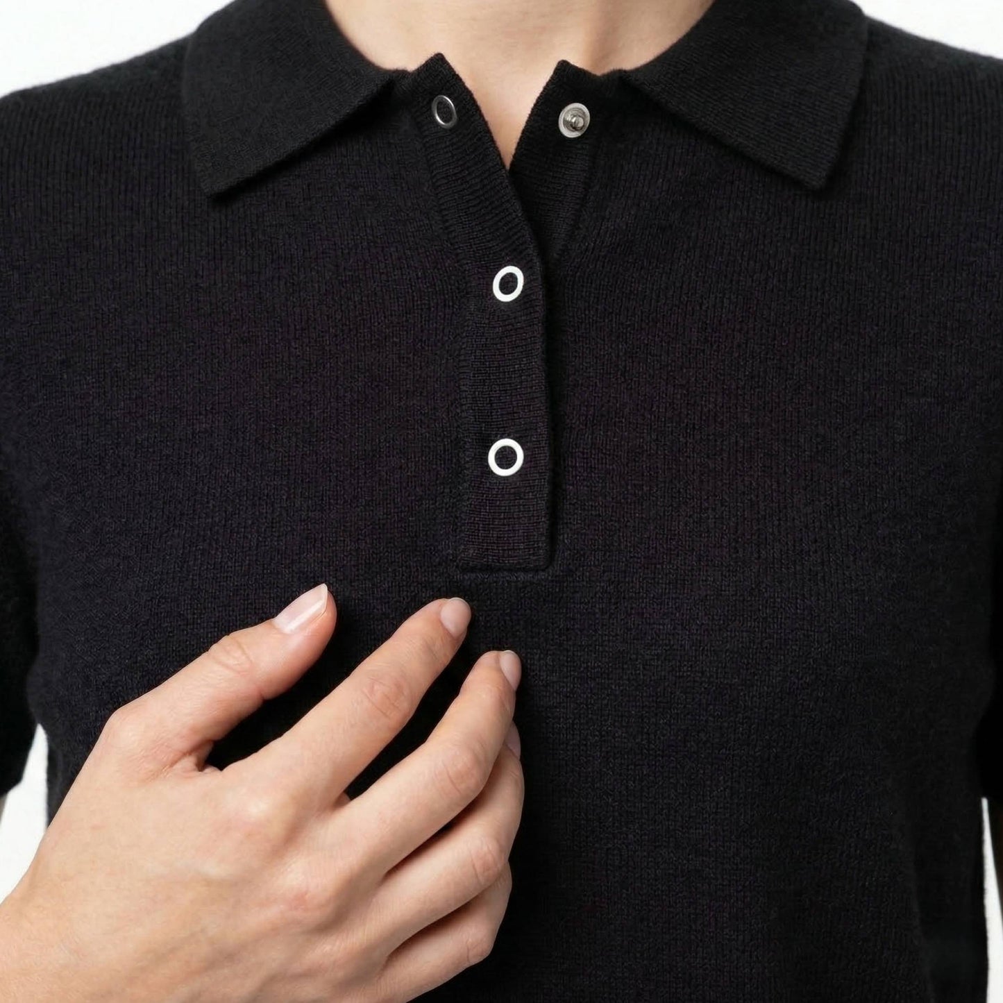 Exclusive Black Cashmere Polo T-Shirt for Men
