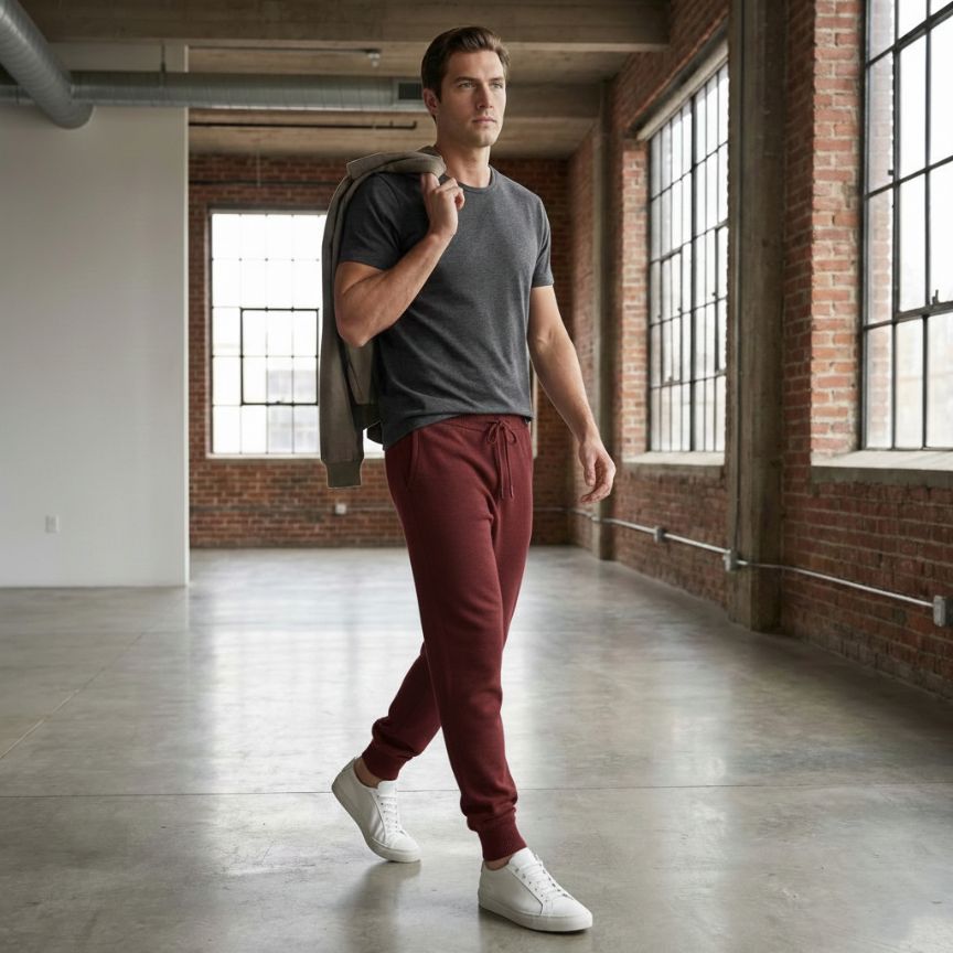 Wine Red Himalayan Cashmere Zenith Jogger | 100% Pure