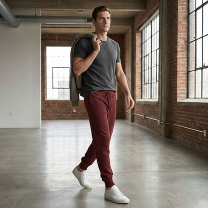 Wine Red Himalayan Cashmere Zenith Jogger | 100% Pure