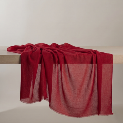 Heritage Red & Mulberry Cashmere Pashmina Shawl