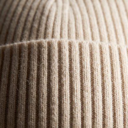 WROW Women's Cashmere Beanie - Haven Ribbed Off-White 2