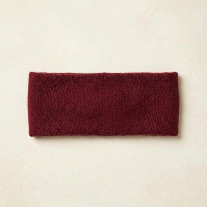 Gomba twisted-front cashmere headband in Wine Red, flat back
