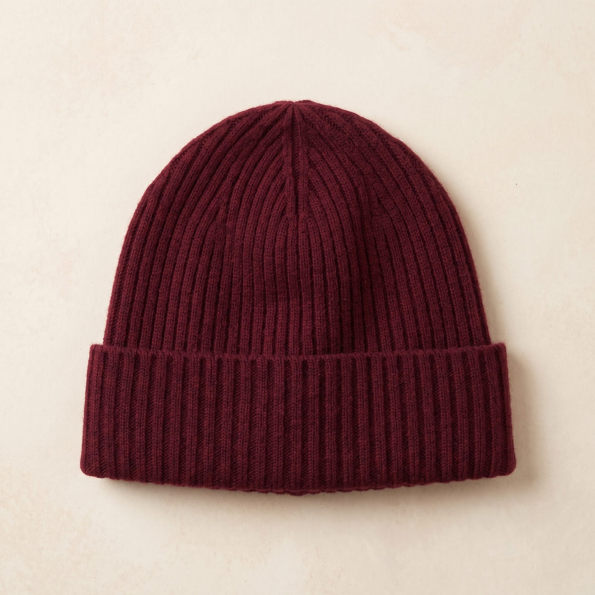 WRWR Women's Cashmere Beanie - Haven Ribbed Wine Red 1