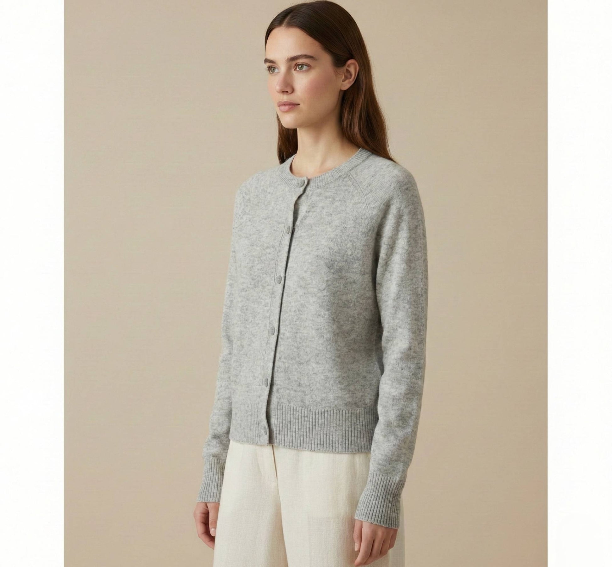 Undyed Himalayan Cashmere Pokhara Cardigan For Women