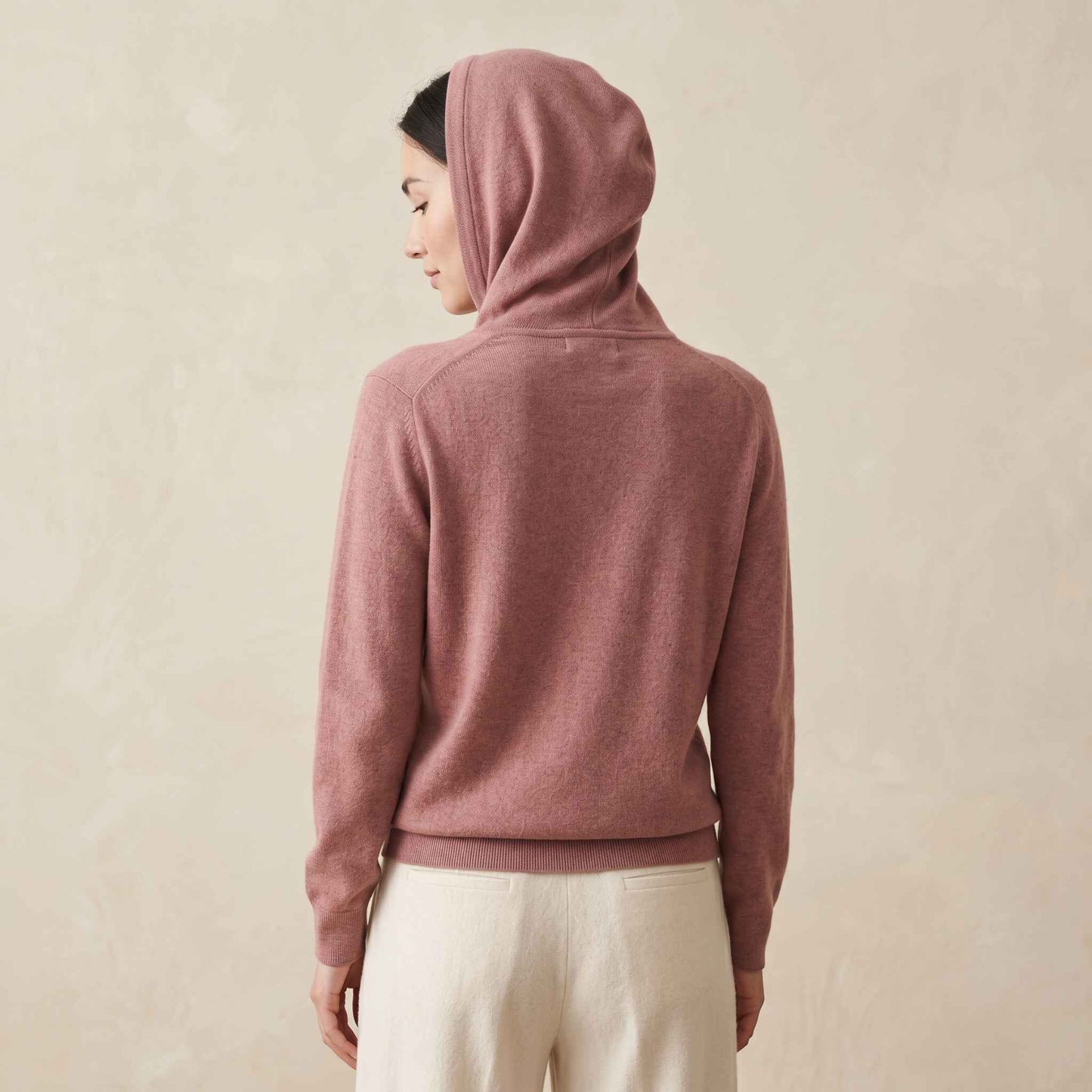 100% Cashmere Women's Zip Hoodie — 12-Gauge 2-Ply 16-Micron Himalayan Cashmere