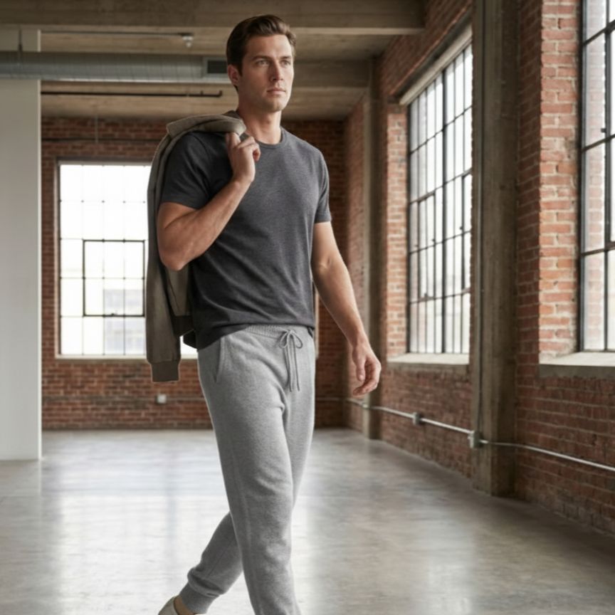 Exclusive Light Grey Melange Himalayan Cashmere Zenith Natural Jogger