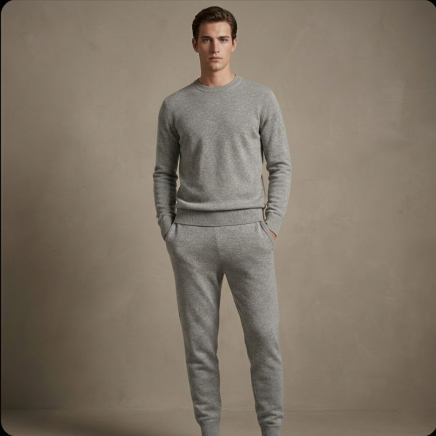 Heather Gray Zenith Jogger | 100% Pure Himalayan Cashmere