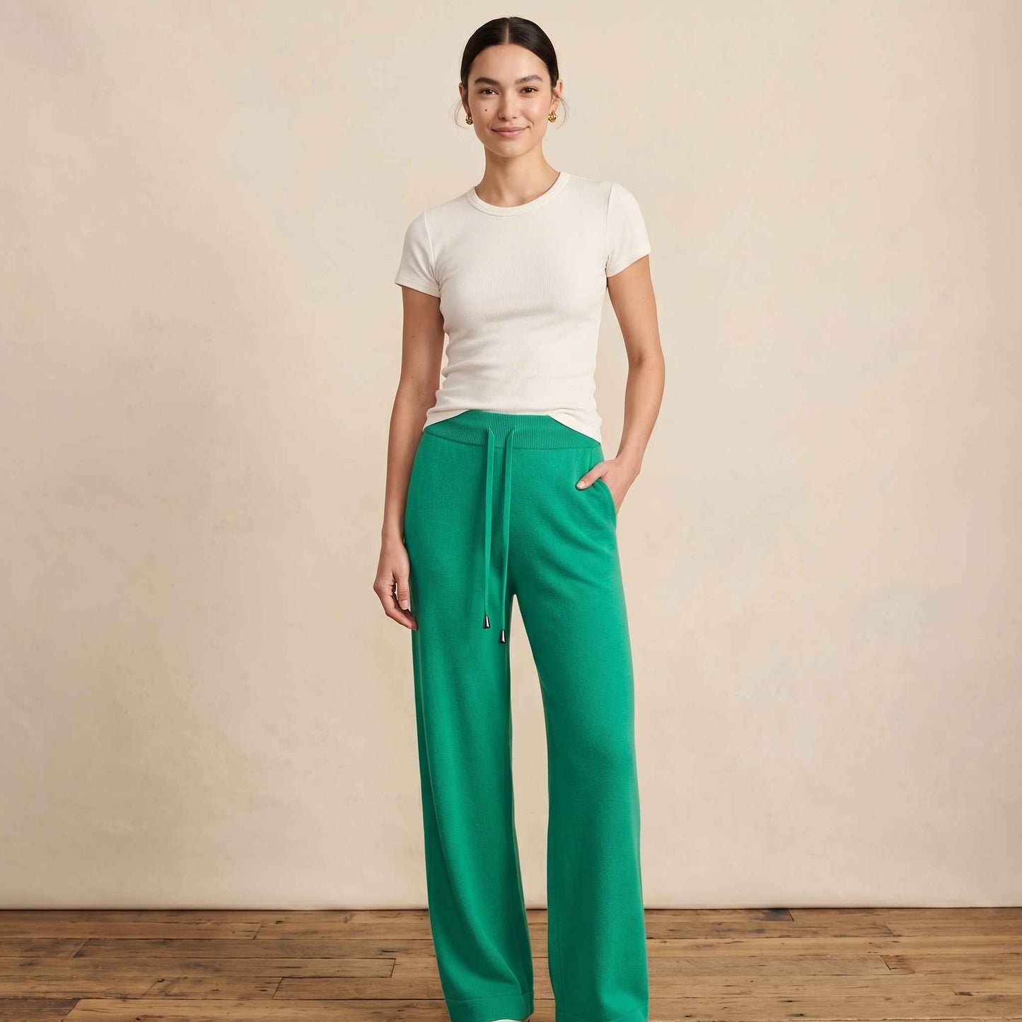The Zenith Pure Himalayan Cashmere Sweatpant For Women - Kelly Green
