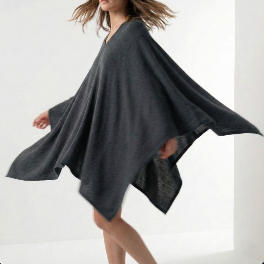 The V-Neck Poncho | 100% Pure Himalayan Cashmere